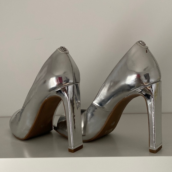 Dkny Shoes - DKNY silver open toe silver heels-BNIB